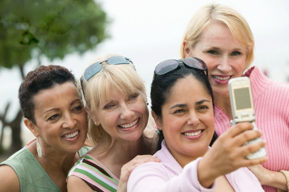 This is a decorative image of a group of individuals that represent what Generation Jones looks like.